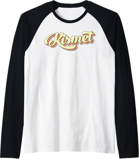 Kismet TShirt Retro Art Baseball Font Vintage Raglan Baseball Tee